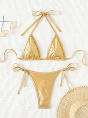 Tanga Dreieck Kette Schmuck Rückenfreies Bikini Set