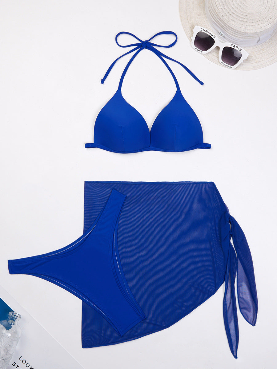 Dreiteiliger Bikini mit Gazerock