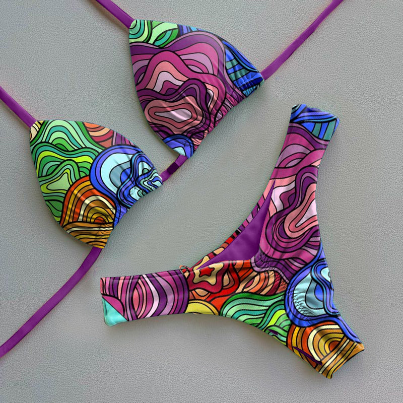 Print trendy bikini set