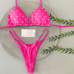 Zweiteiliger Bikini mit Love-Punktmuster