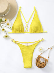 Traje de baño bikini amarillo de dos piezas