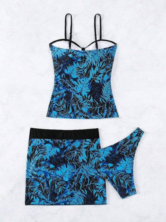 Printed Split Three-piece Sling Bikini