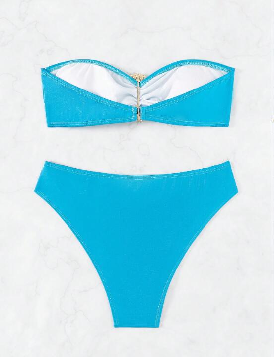 Tube Top Solid Color Bikini