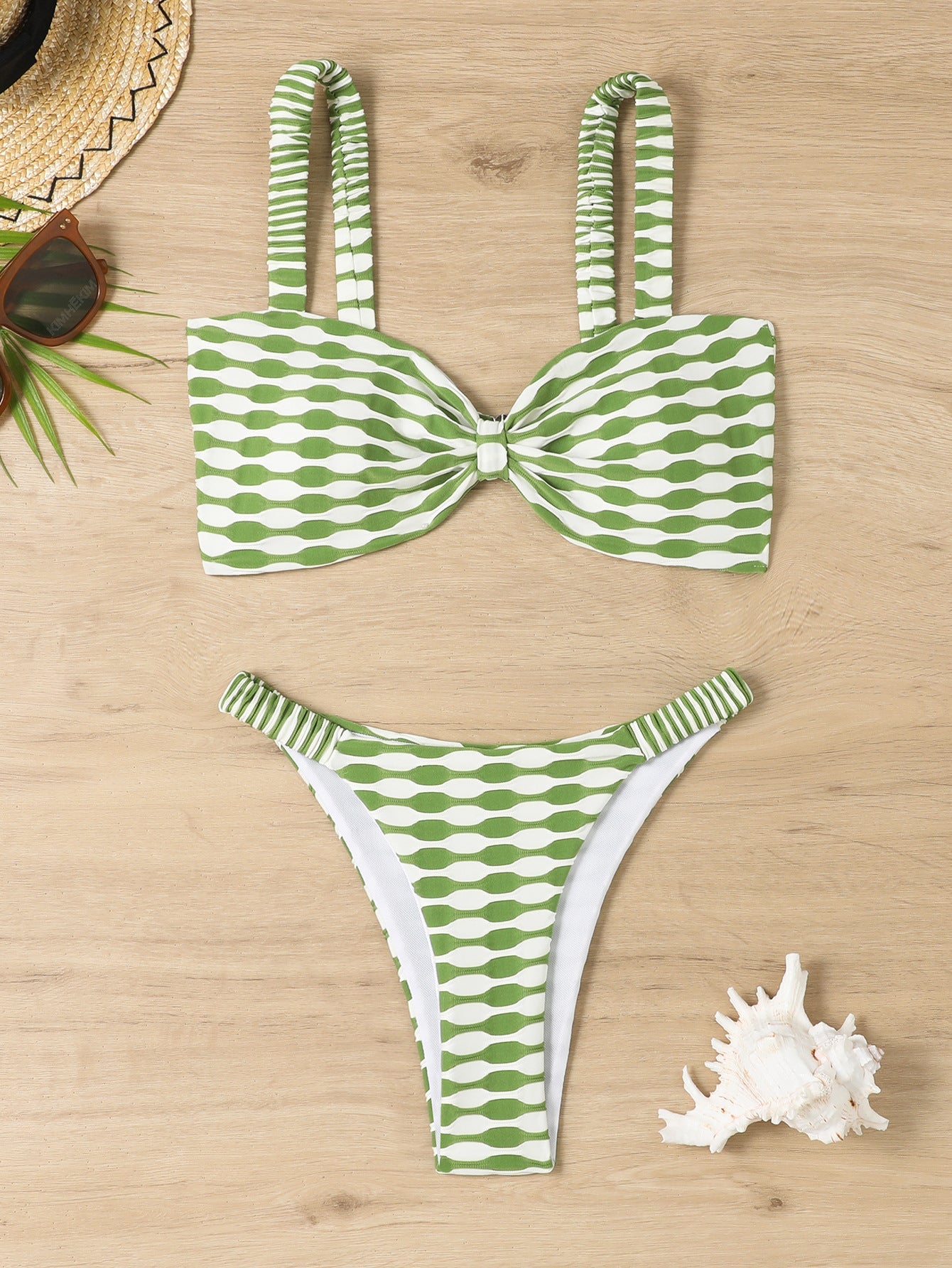 Printed Tube Top Bikini Swimsuit