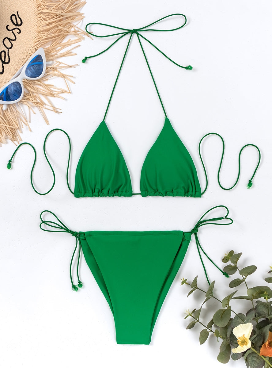 Bikini de tiras de color sólido