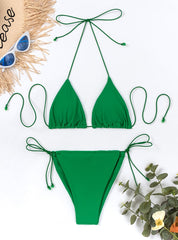 Bikini de tiras de color sólido