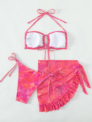 Bikini estampado de tres piezas