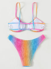 Bikini de cable con degradado multicolor 