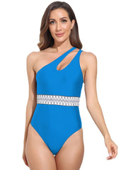 Einteiliger Badeanzug-Bikini mit One-Shoulder-Schleife