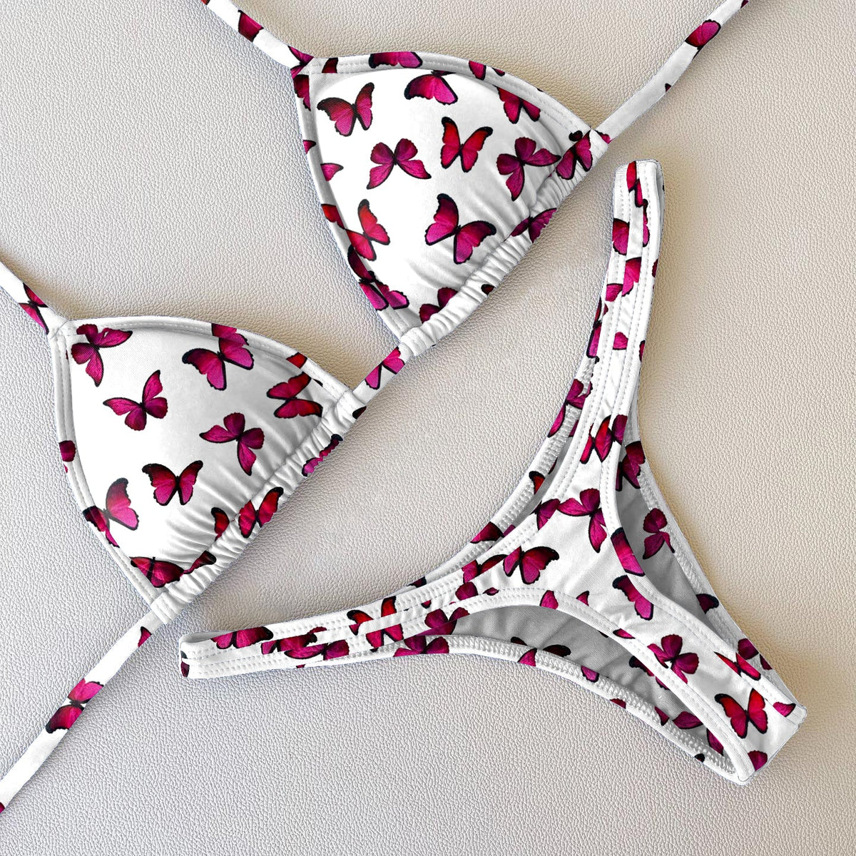 Bikini de dos piezas con estampado de mariposas