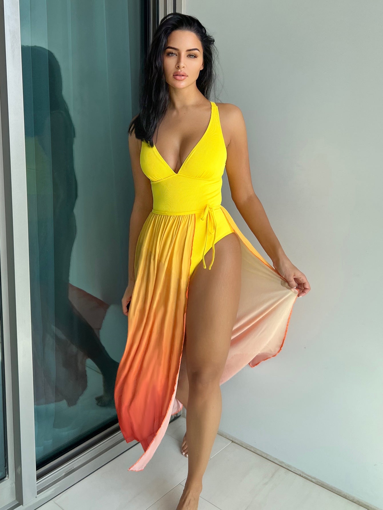 One-piece Bikini Gradient Two-piece Suit