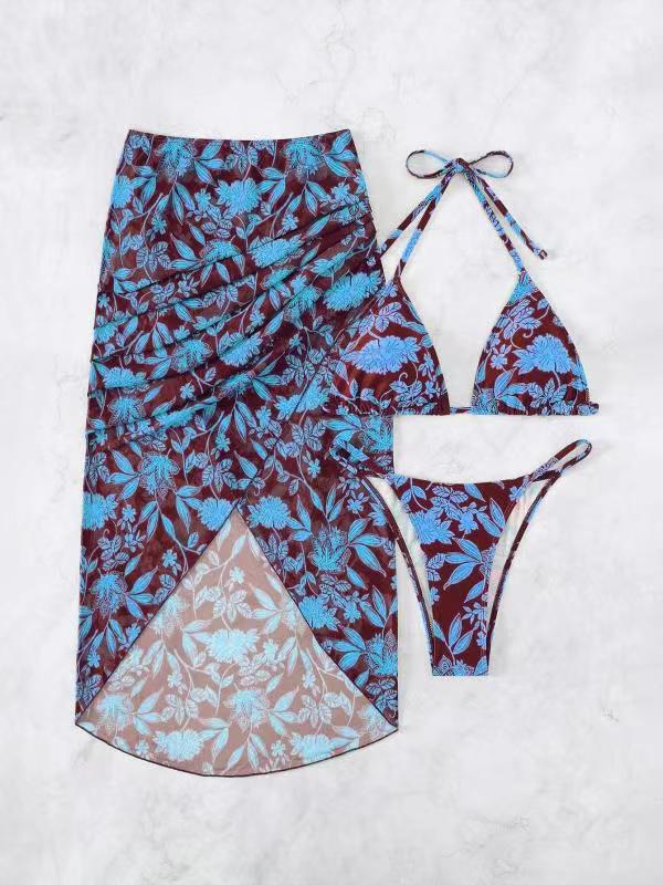 High Waist Split Three-piece Swimsuit