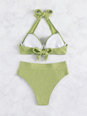 Neckholder-Bikini mit hoher Taille