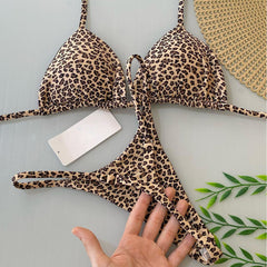 Bikini-Badeanzug mit Leopardenmuster