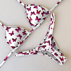 Zweiteiliger Sling-Bikini mit Schmetterlings-Print