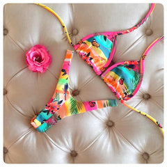 printed split bikini