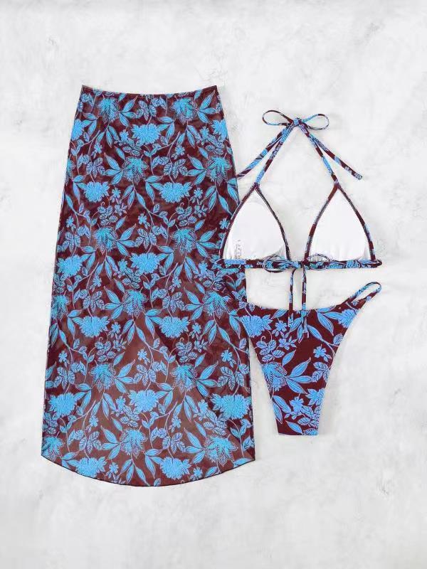 High Waist Split Three-piece Swimsuit