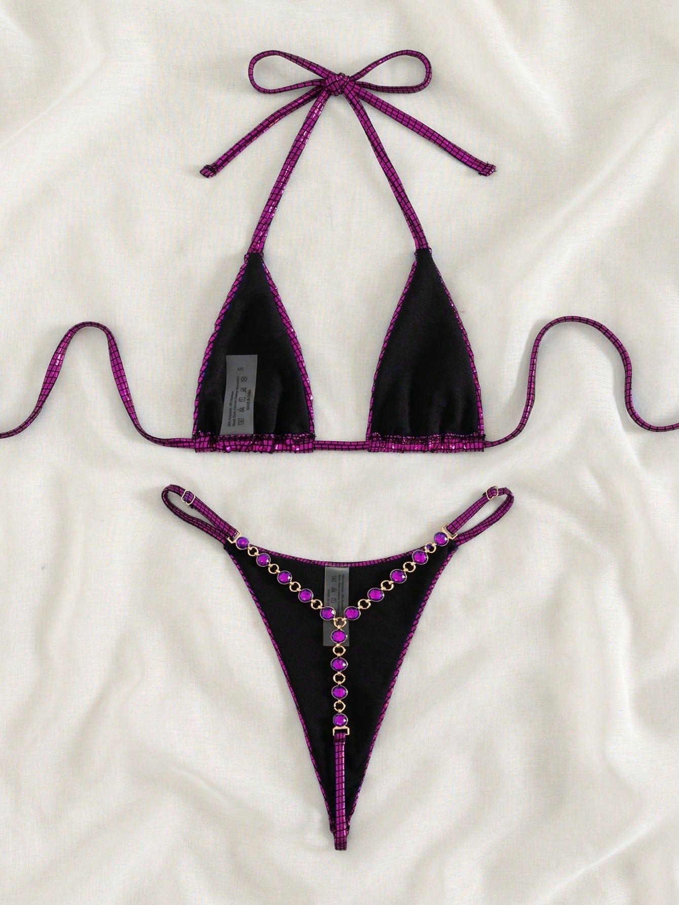 Triangel-Badeanzug mit geteiltem Bikini