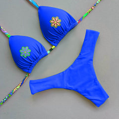 Bikini-Set mit Kontrastfarbdruck