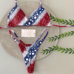 Independence Day Simple Split Bikini