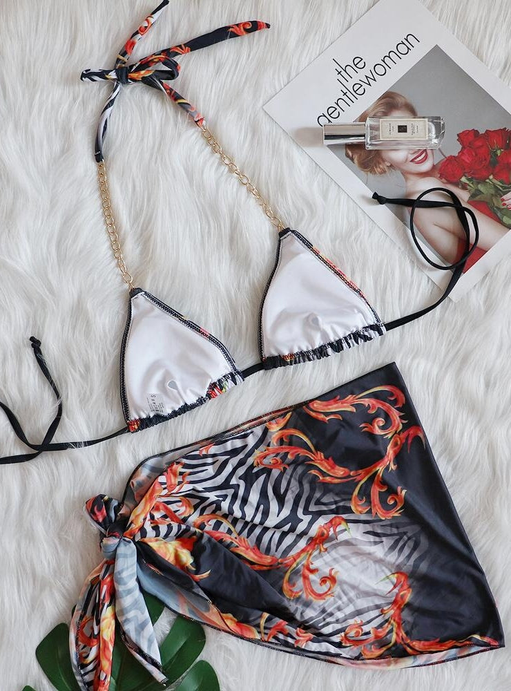 Conjunto de bikini con tirantes para vacaciones