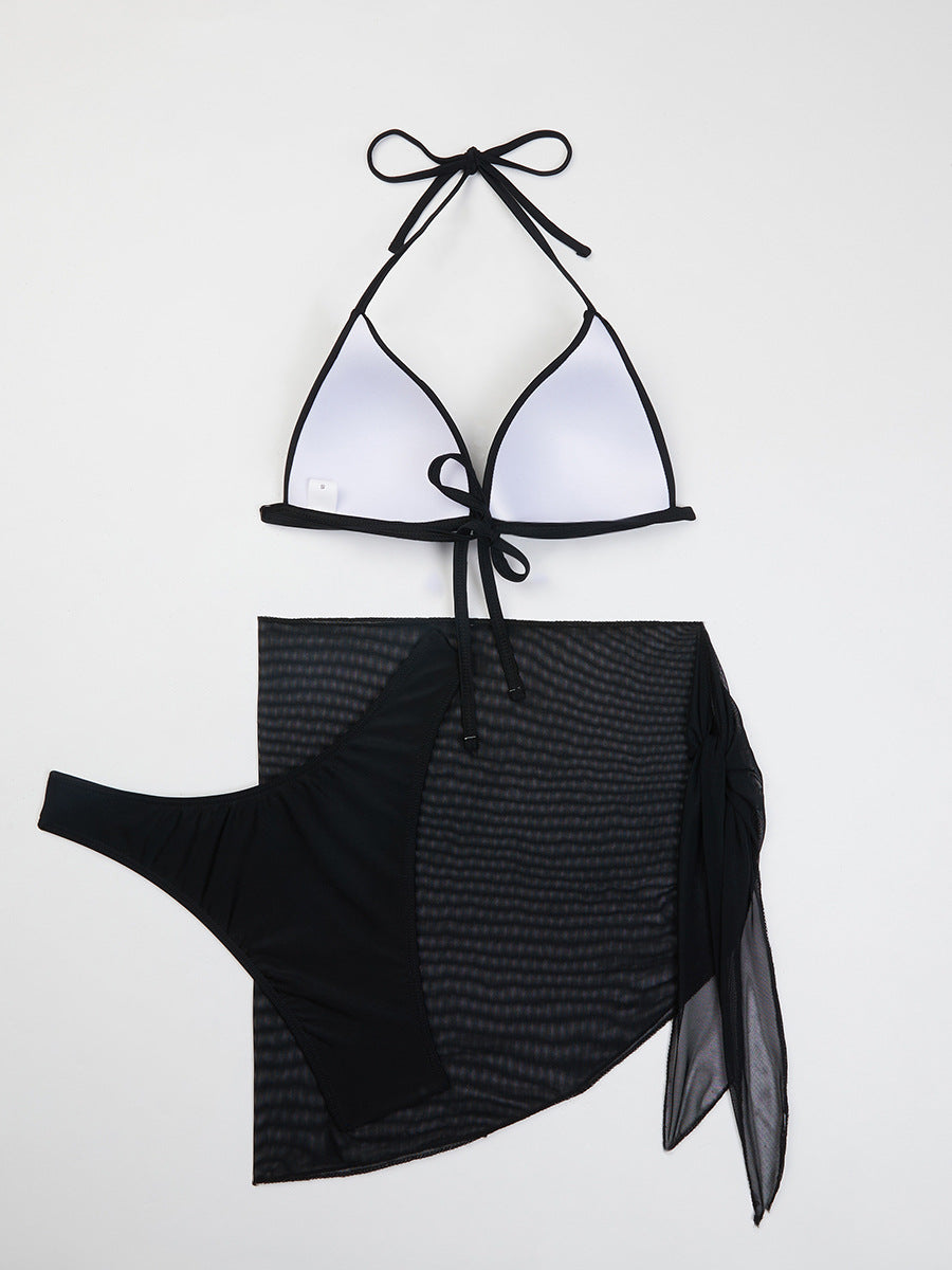 Dreiteiliger Bikini mit Gazerock