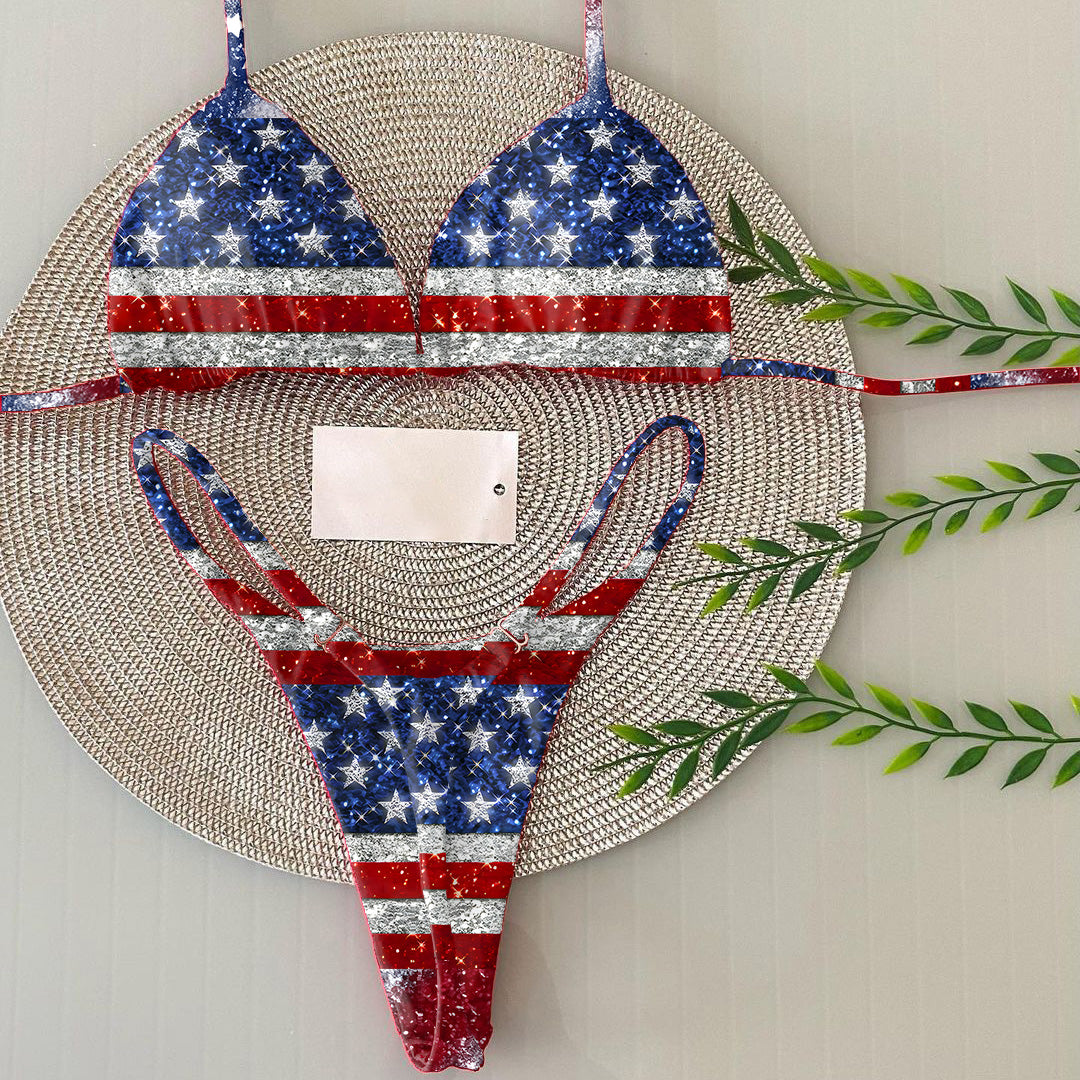 Independence Day Simple Split Bikini