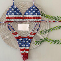 Independence Day Simple Split Bikini