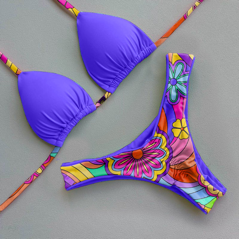 Bikini-Set mit Kontrastprint