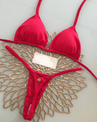 solid color split bikini