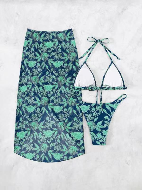 High Waist Split Three-piece Swimsuit