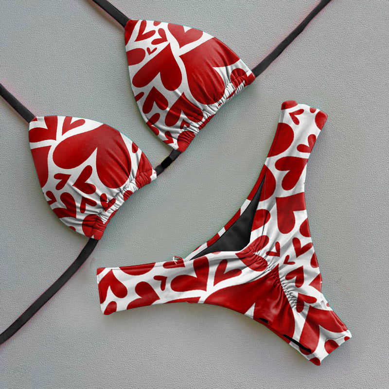 Love graphic bikini set