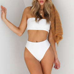 Chic High Waist Bandeau Brazilian Two Piece Bikini Swimsuit