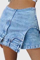 NEIRY UPSIDE DOWN DENIM MINI SKIRT