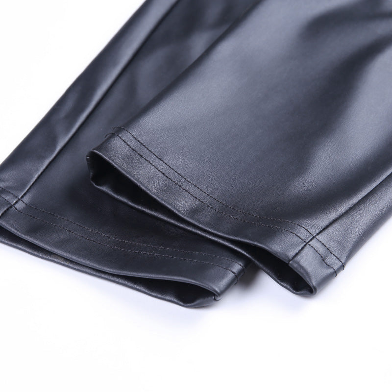 PANTALONES DE CUERO PU NEGRO MAYUMY