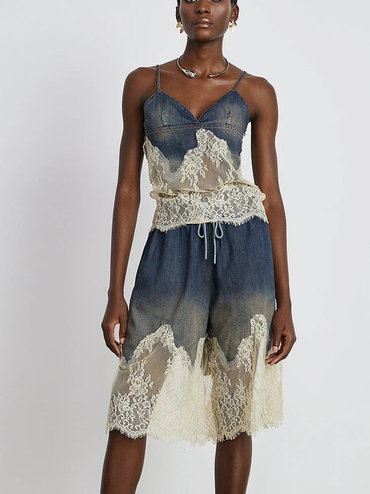 Stilvolles zweiteiliges Jeans-Set für Damen