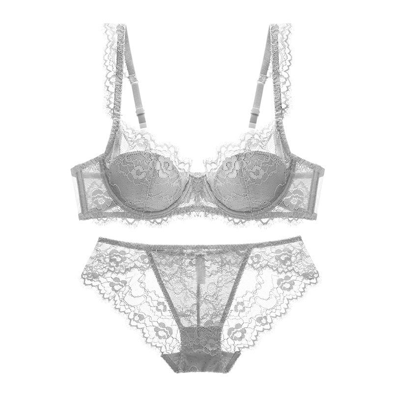 BH-Bralette-Set mit Wimpernspitze und transparentem Spitzenbesatz