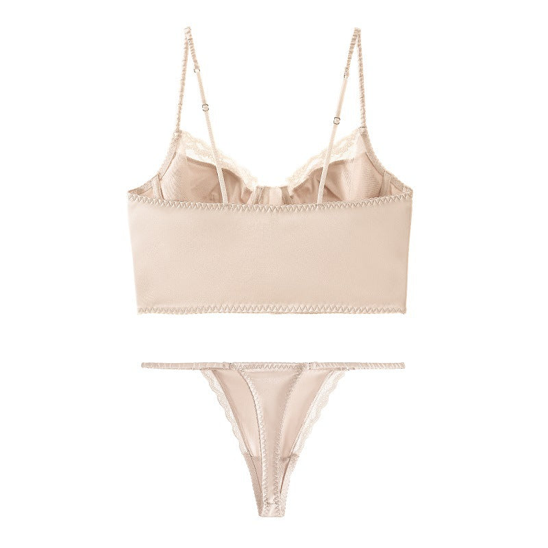 Arrival – Korsett-Bralette-Set aus Satin mit Knopfleiste vorne