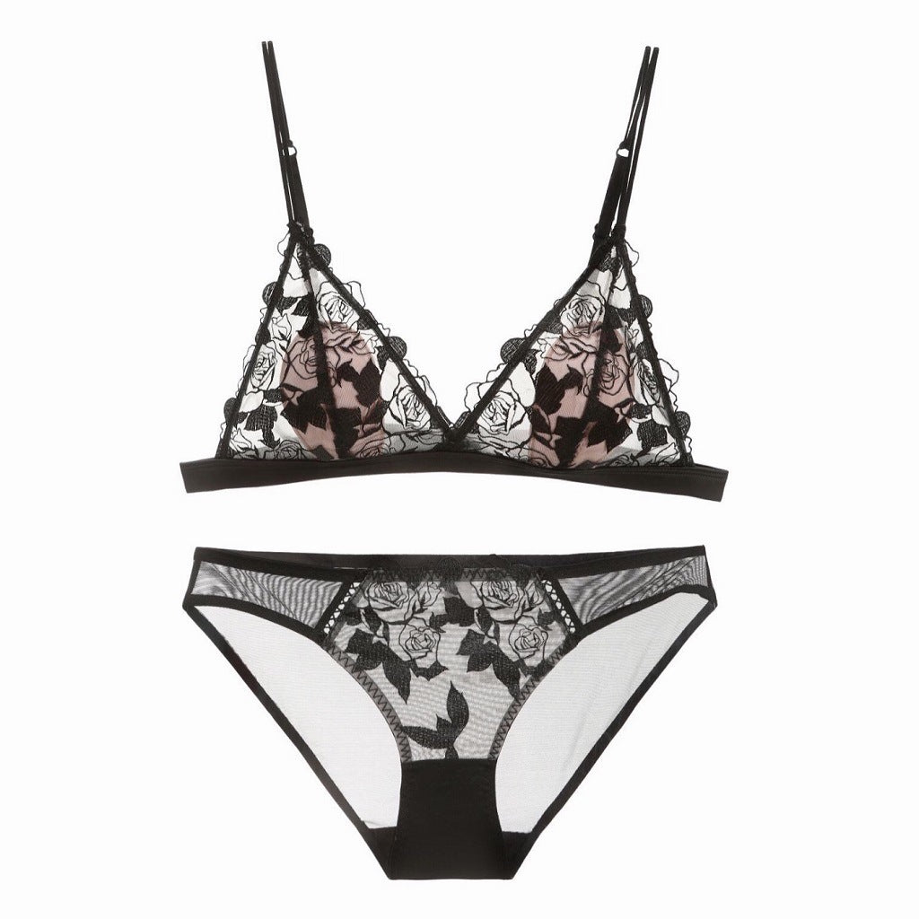 Randloses Bralette-Set aus dünner Baumwolle mit Triangel-Cups