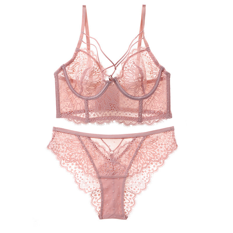 Ultradünnes, weiches, atmungsaktives, transparentes Bralette-Set