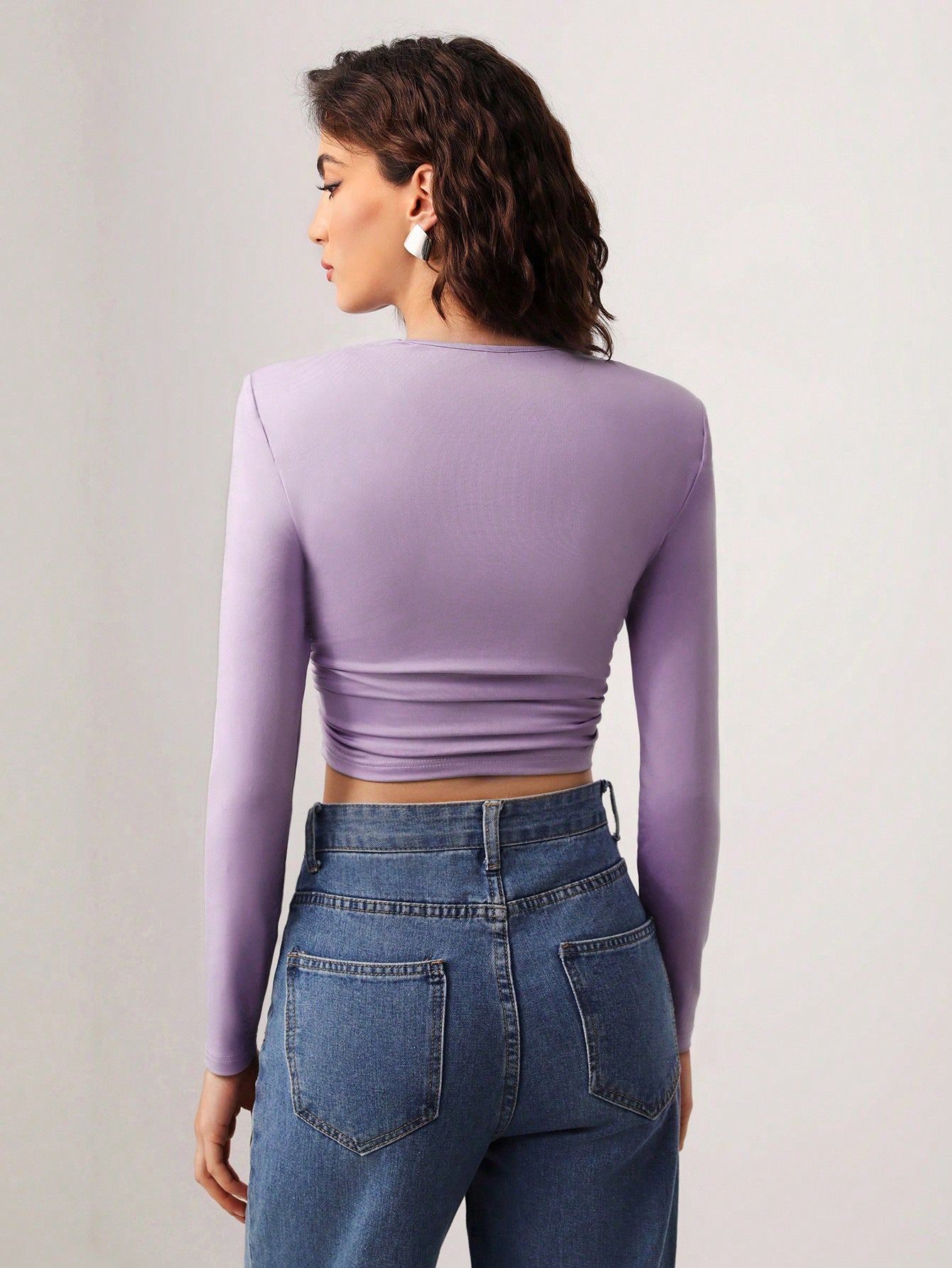 ALLA HOLLOW OUT LONG SLEEVE TOP with GLOVES