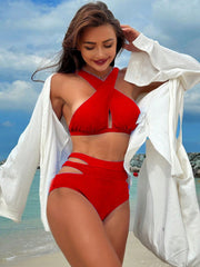 Solid Color Split Bikini