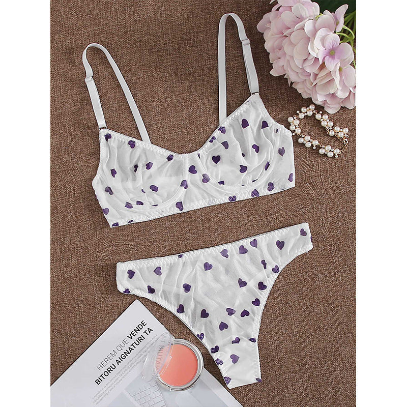 Bralette-Set aus Wetlook und Netzstoff