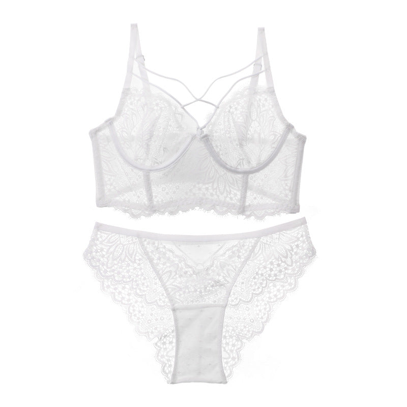 Ultradünnes, weiches, atmungsaktives, transparentes Bralette-Set