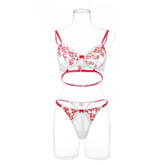 Dessous-BH-Set mit Blumenstickerei