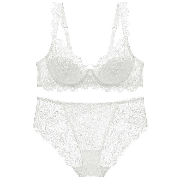 BH-Bralette-Set mit Wimpernspitze und transparentem Spitzenbesatz