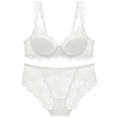 BH-Bralette-Set mit Wimpernspitze und transparentem Spitzenbesatz