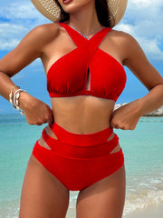 Solid Color Split Bikini