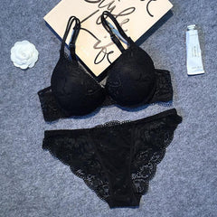 Gepolsterter Spitzen-BH, Bralette-Set mit transparentem Spitzenbesatz