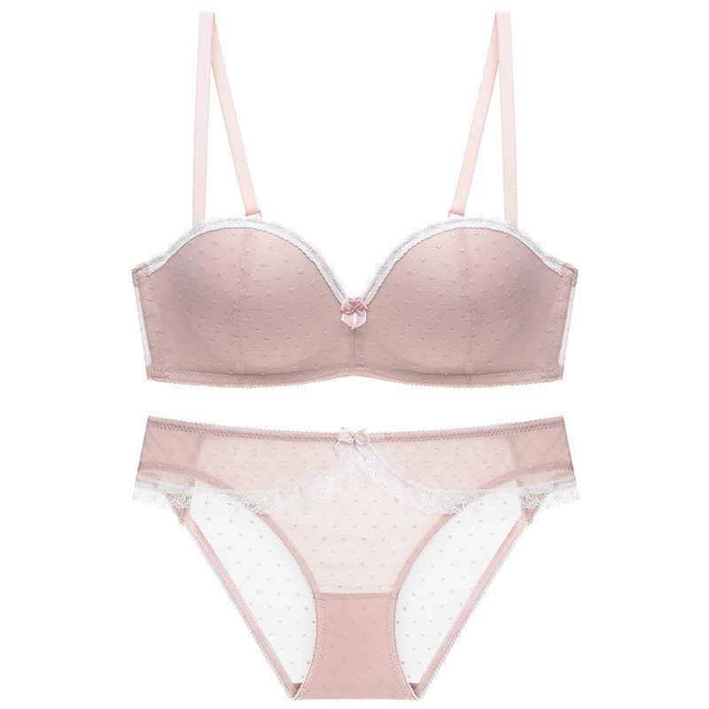 Bralette-Set aus Spitze mit Punkten